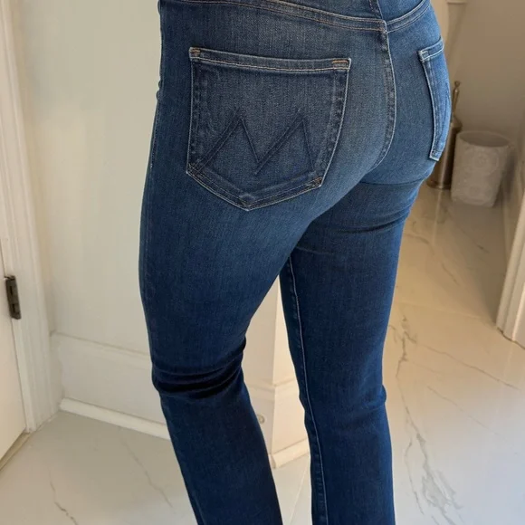 MOTHER Dark Blue Skinny Jeans